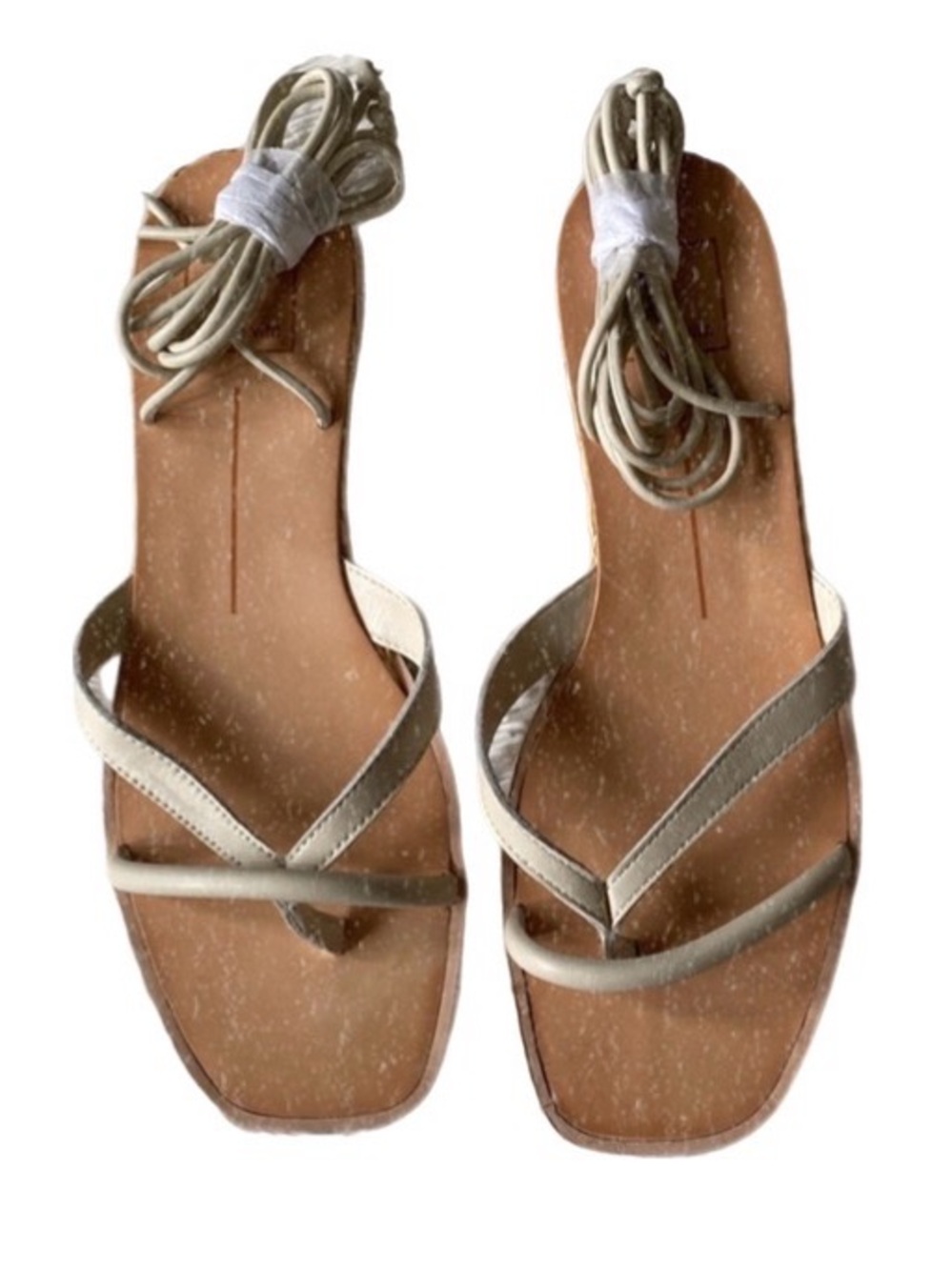 Dolce Vita wedge sz 7.5 heel gladiator beige leather thong casual sandals